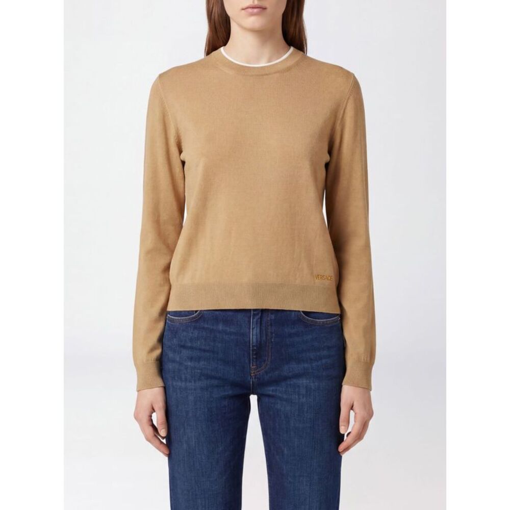 Versace Women Versace Wool Crewneck Jumper With Ribbed Trims